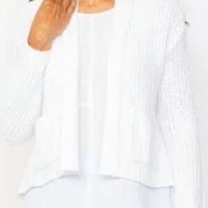 NWT Habitat Fisherman Cotton Cardigan White Textured Knit Sweater XL